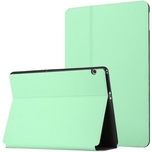 Voor Huawei MediaPad T5 10 Dual-vouwen Horizontale Flip Tablet Leren Case met Houder (Mint Green)