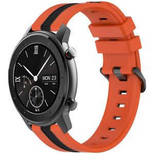 Voor Amazfit GTR 42 mm 20 mm verticale tweekleurige siliconen horlogeband (oranje + zwart)