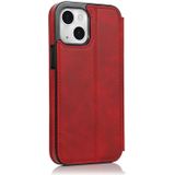 Sterke magnetische sluiting PU + TPU lederen tas met kaartslots & houder voor iPhone 13 mini