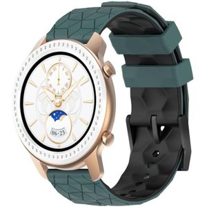 Voor Amazfit GTR 42MM 20mm voetbal textuur tweekleurige siliconen horlogeband (olijfgroen + zwart)