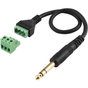 6.35mm Man tot 3 Pin Pluggable Terminals Solder-free Connector Solderless Connection Adapter Cable  Lengte: 30cm