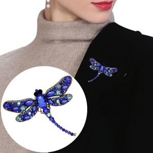 Vintage klassieke Dragonfly patroon Rhinestone Brooch(Blue)