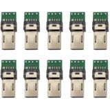 10 stks 15-pins USB PCB-connector Micro USB-stekker Adapter voor Sony Camera-gegevenskabel