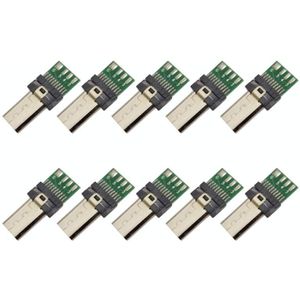 10 stks 15-pins USB PCB-connector Micro USB-stekker Adapter voor Sony Camera-gegevenskabel