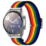 22mm voor Galaxy Watch3 45mm/ Huawei Watch GT 2 Pro Verstelbare Elastische Afdrukken Vervanging Watchband (Rainbow)