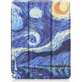 Gekleurde tekening horizontale flip TPU + PU lederen behuizing met drie-opvouwbare houder / slaap / wake-up functie & pen sleuf voor iPad Pro 11 inch (2021) (Starry Sky)