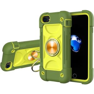 Schokbestendige Silicone + PC-beschermhoes met Dual-Ring Holder voor iPhone 6 / 6s / 7/8 / SE 2020 (Avocado)