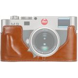 1/4 inch draad PU lederen camera half Case Base voor Leica M9 (bruin)