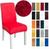 2 stks Simple Soft High Elastic Thicking Fluwelen Semi-interieur stoel Cover Hotel Chair Cover