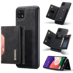 For Samsung Galaxy A22 5G DG.MING M2 Series 3-Fold Multi Card Bag + Magnetic Back Cover Shockproof Case with Wallet & Holder Function(Black)