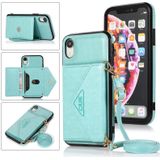 Multifunctionele Cross-body Card Bag TPU+PU Back Cover Case met Holder & Card Slot & Wallet Voor iPhone X / XS(Groen)