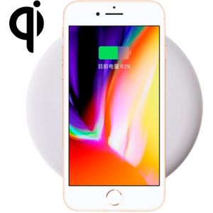 9V 1A uitgang Frosted ronde draad Qi standaard snel opladen Wireless lader  kabel lengte: 1m  voor iPhone X & 8 & 8 Plus  Galaxy S8 & S8 PLUS  Huawei  Xiaomi  LG  Nokia  Google en andere slimme Phones(White)