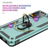 Voor Samsung Galaxy A52 5G Schokbestendige TPU + PC Beschermhoes met 360 Graden Roterende Houder (Groen)