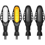 4 STUKS Gemodificeerde Motorfiets 16LEDs Rem Turn Achterlicht  Gerookte Shell (Wit Licht + Geel Licht)