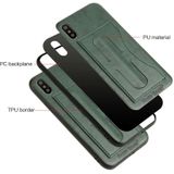 Fierre Shann voor iPhone X volledige beschermende hoes met houder & Card Slot(Green)