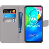 Voor Motorola Moto G8 Power Coloured Drawing Cross Texture Horizontale Flip PU Lederen case met Holder & Card Slots & Wallet & Lanyard(Contemplatieve Wolf)