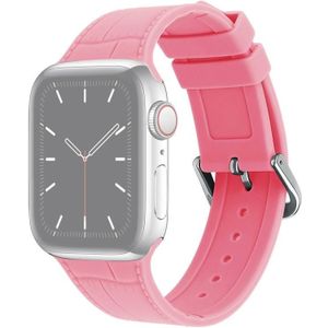 Bamboe Gezamenlijke Siliconen Vervanging Strap Horlogeband voor Apple Watch Series 6 & SE & 5 & 4 40mm / 3 & 2 & 1 38mm (Pink)