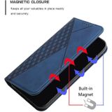 For Samsung Galaxy S21 5G Diamond Pattern Splicing Skin Feel Magnetic Horizontal Flip Leather Case with Card Slots & Holder & Wallet(Blue)