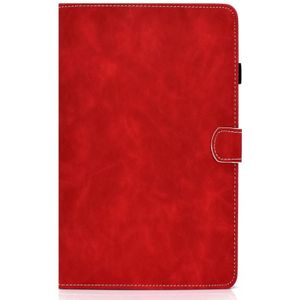 Voor Samsung Galaxy Tab A7 10.4 2020 T500 Cowhide Texture Horizontale Flip Lederen behuizing met Holder & Card Slots(Rood)