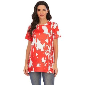 Zwangerschap Gedrukt Ronde hals T-shirt met korte mouwen (Kleur: Rood Maat: XL)