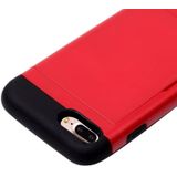 Voor iPhone 8 Plus & 7 Plus schuif stijl TPU + PC combinatie Case met Card Slot(Red)