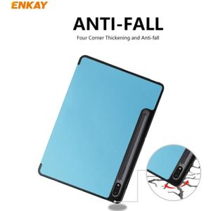 ENKAY ENK-8011 PU Leder + TPU Smart Case met pensleuf voor Samsung Galaxy Tab S7 11.0 T870 / T875(Lichtblauw)