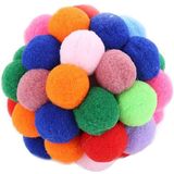 3 stuks kleurrijke handgemaakte klokken kat bouncy bal Pet speelgoed  maat: S