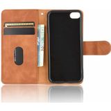 Voor iPod Touch 6 & 5 Solid Color Skin Feel Magnetic Buckle Horizontal Flip Calf Texture PU Leather Case met Holder & Card Slots & Wallet(Brown)