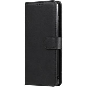 Voor Samsung Galaxy A81 / Note 10 Lite 2 in 1 Solid Color Afneembare PU Lederen case met kaartslots & magnetische houder & fotolijst & portemonnee & band(zwart)