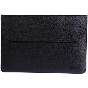 ENKAY dwarsdoorsnede ultralichte ultra-dunne PU leder Liner zak Computer tas beschermende lederen Case voor MacBook Air 13-inch/MacBook Pro 13-inch (zwart)