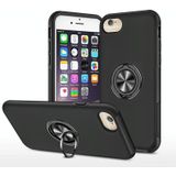 PC + TPU schokbestendige magnetische beschermhoes met onzichtbare ring houder voor iPhone 6 (zwart)