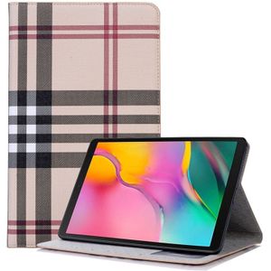 Geruite textuur horizontale Flip lederen case voor Galaxy tab A 10 1 (2019) T510/T515  met houder & kaartsleuven & portemonnee (wit)