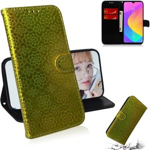 Voor Xiaomi mi a3/CC9e effen kleur kleurrijke magnetische Buckle horizontale Flip PU lederen draagtas met houder & kaartsleuven & portemonnee & Lanyard (goud)