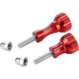 PULUZ CNC Aluminium Duimknop Roestvrije Moer Bout schroeven Set voor GoPro HERO (2018) 7 / 6 / 5 / 4 / 3+ / 3 / 2 / 1, Xiaomi Yi, SJ4000, SJ5000, SJ6000 (rood)