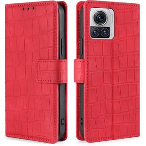 Voor Motorola Edge X30 Pro 5G/Edge 30 Ultra Skin Feel Krokodil Magnetische Sluiting Lederen Telefoon Case (Rood)