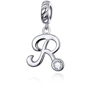 S925 Sterling Silver 26 Engels Letter Hanger DIY Armband Ketting Accessoires  Style:R