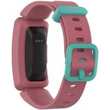 Voor Fitbit Inspire HR/ACE 2 silicone Smart horloge vervangende riem armband (rood + groen gesp)