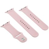 Voor Apple Watch Series 6 & SE & 5 & 4 44mm / 3 & 2 & 1 42mm High-performance Ordinary &longer Rubber Sport Watchband with Pin-and-tuck Closure (Sand Pink)