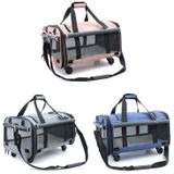 LDLC QS-019 Hauling Universal Wheel Large-capacity Pet Carrier Bag  Size: M(Light Pink)