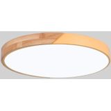 Wood Macaron LED Round Ceiling Lamp  Stepless Dimming  Size:40cm(Yellow)