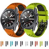 For Samsung Gear S3 Classic 22mm Two-Color Breathable Silicone Watch Band(Black+Orange)