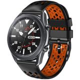 For Samsung Gear S3 Classic 22mm Two-Color Breathable Silicone Watch Band(Black+Orange)