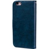 Voor iPhone 6 Plus & 6s Plus zakelijke stijl olie Wax textuur horizontale Flip lederen draagtas met houder & Card Slots & portemonnee (blauw)