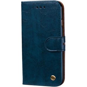 Voor iPhone 6 Plus & 6s Plus zakelijke stijl olie Wax textuur horizontale Flip lederen draagtas met houder & Card Slots & portemonnee (blauw)