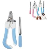 Tweedelige Pet Toe Stainless Steel Cat en Dog Nail Clipper Filee  Size:S(Blue)