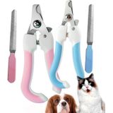 Tweedelige Pet Toe Stainless Steel Cat en Dog Nail Clipper Filee  Size:S(Blue)