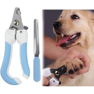 Tweedelige Pet Toe Stainless Steel Cat en Dog Nail Clipper Filee  Size:S(Blue)