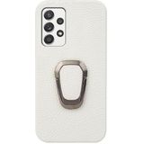 Voor Samsung Galaxy A52 5G Ring Houder Litchi Textuur Lederen Telefoon Case (Wit)