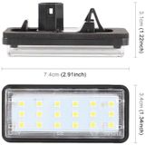 2 stuks DC12V/1.5 W/6000K/100LM auto LED License Plate licht 18LEDs SMD-3528 lampen voor Lexus (wit licht)