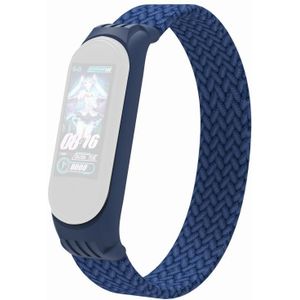 Voor Xiaomi Mi Band 5 / 4 / 3 / Huami Single Lap Gevlochten Garen + TPU Polsband Horlogebandjes  Maat: M (Clod Blue)